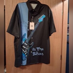 mens aloha short sleeve shirt.  3XL, The blues shirt, Music Leisure Button Down